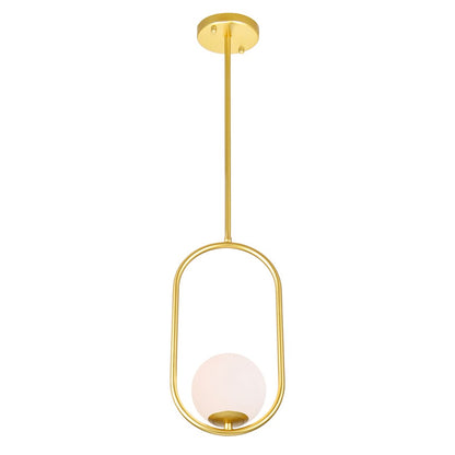 1 Light 8" Down Mini Pendant, Medallion Gold