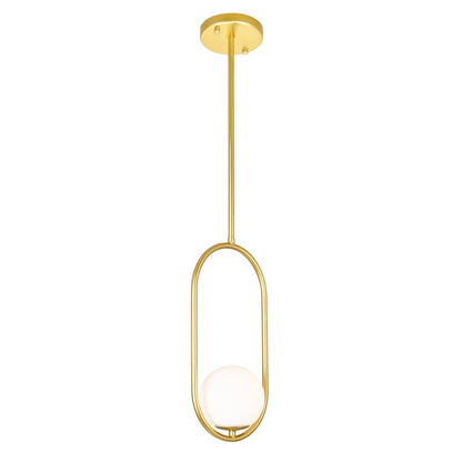 1 Light 8" Down Mini Pendant, Medallion Gold