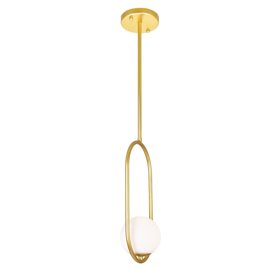 1 Light 8" Down Mini Pendant, Medallion Gold