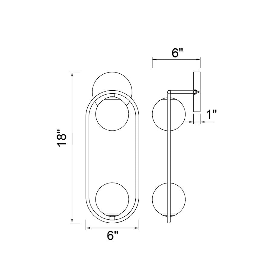 2 Light Wall Sconce