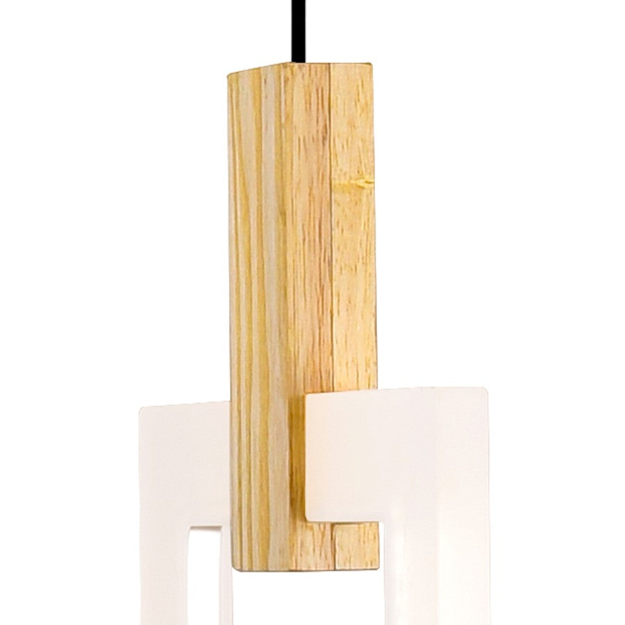 24" Multi Point Pendant, White Oak