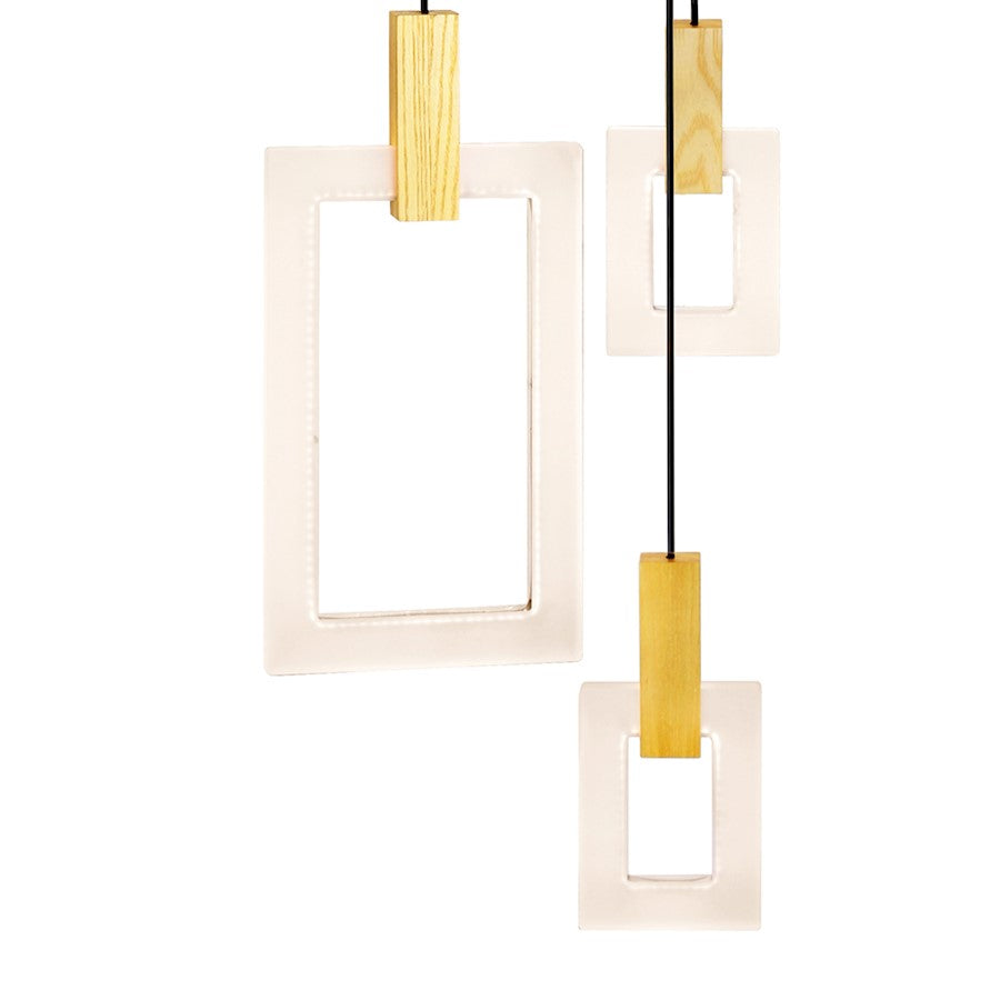 Anello 48" Chandelier, White Oak