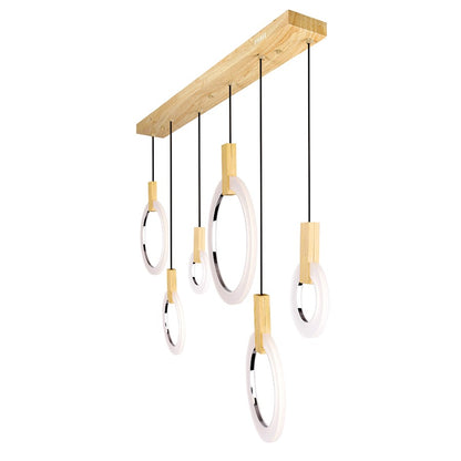 Anello 52" Chandelier, White Oak