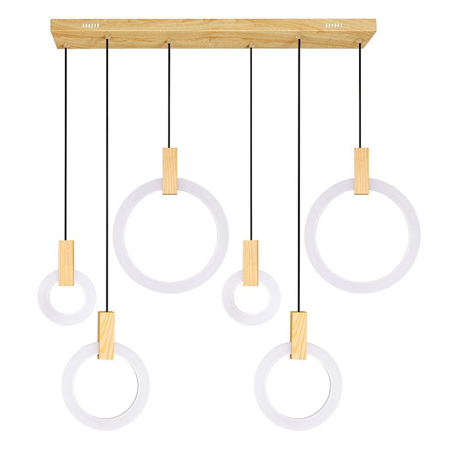 Anello 52" Chandelier, White Oak