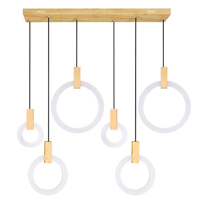 Anello 52" Chandelier, White Oak