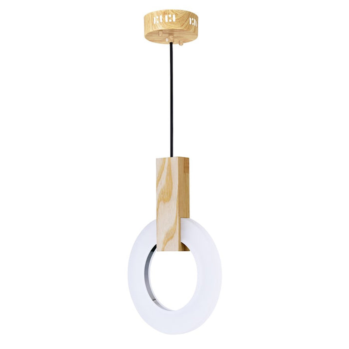 CWI Lighting Anello Down Mini Pendant, White Oak