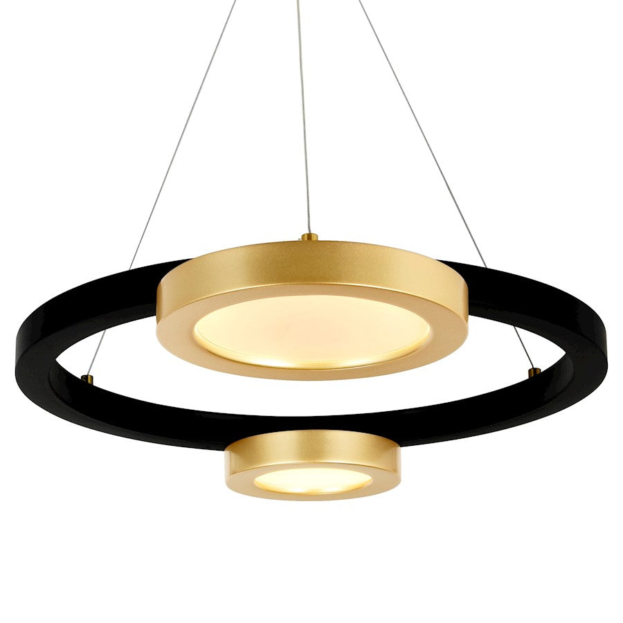 Deux Lunes Down 20" Chandelier, Sun Gold