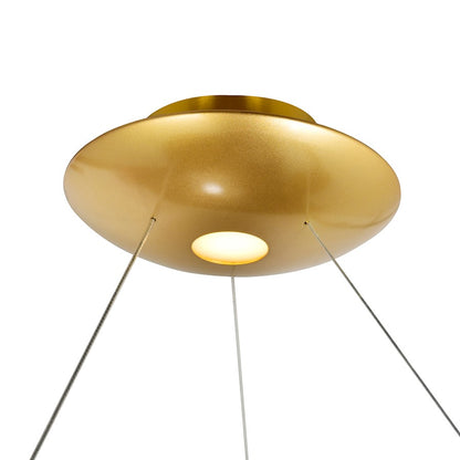 Deux Lunes Down 20" Chandelier, Sun Gold