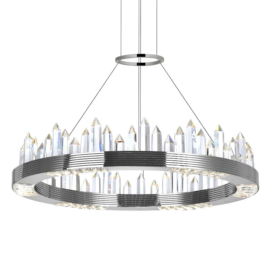 24" Up Chandelier, Polished Nickel