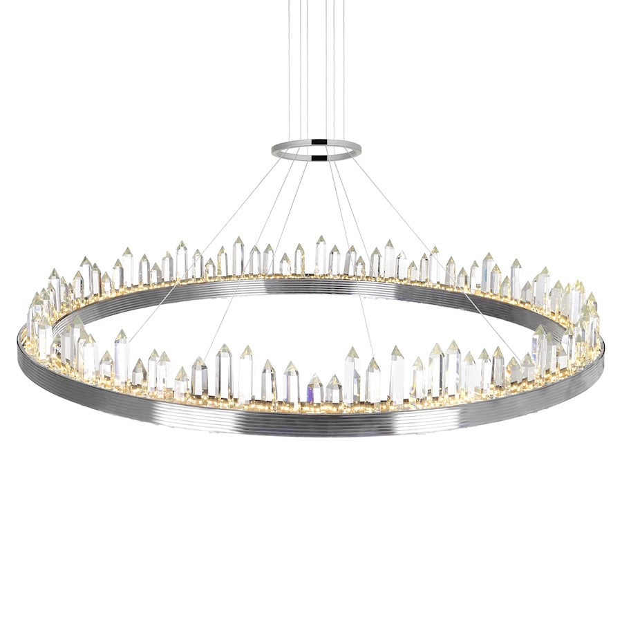 40" Up Chandelier, Polished Nickel