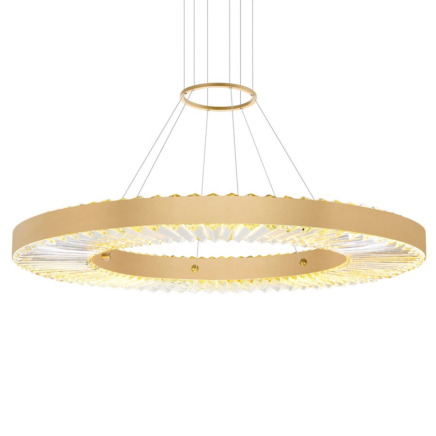 32" Down Chandelier, Sun Gold