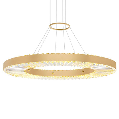 32" Down Chandelier, Sun Gold