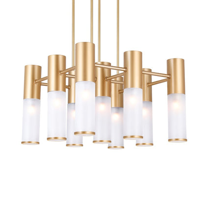 16 Light Down Chandelier, Sun Gold