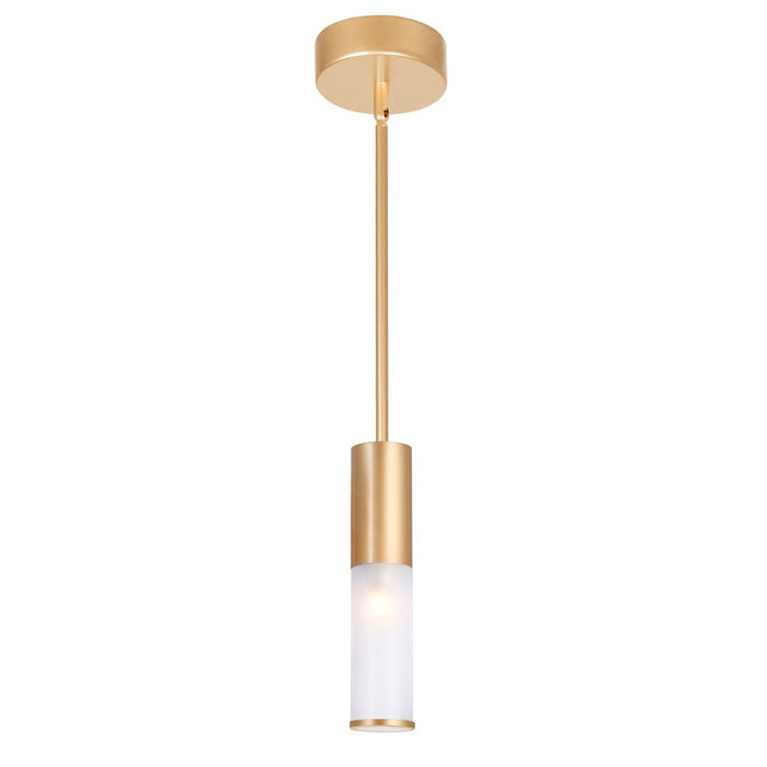CWI Lighting Pipes 1 Light Down Mini Pendant, Sun Gold/Frosted - 1221P5-1-625