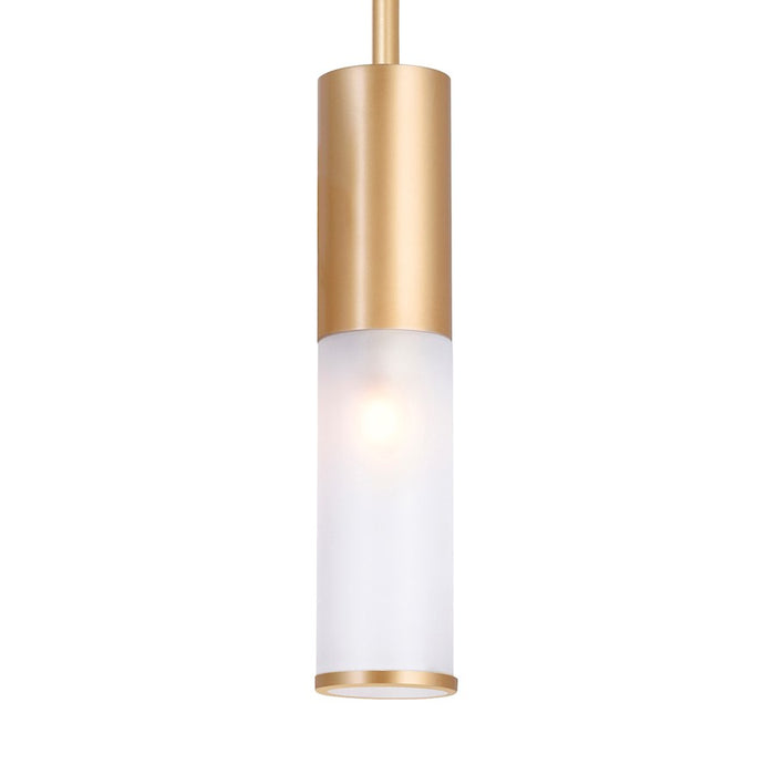 CWI Lighting Pipes 1 Light Down Mini Pendant, Sun Gold/Frosted
