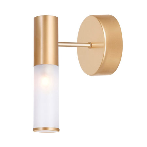 CWI Lighting Pipes 1 Light Wall Sconce, Sun Gold/Frosted - 1221W7-1-625