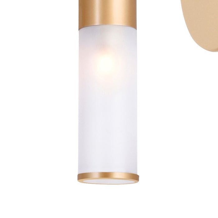 CWI Lighting Pipes 1 Light Wall Sconce, Sun Gold/Frosted
