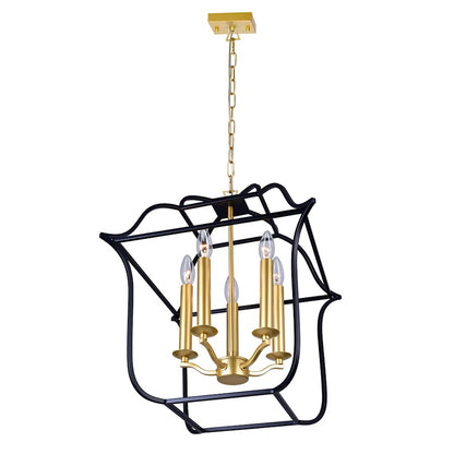 5 Light Up Chandelier, Satin Gold