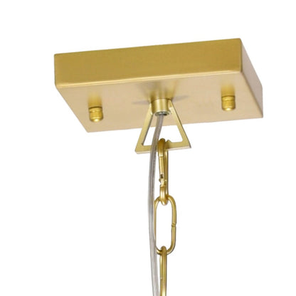 6 Light Up Chandelier, Satin Gold