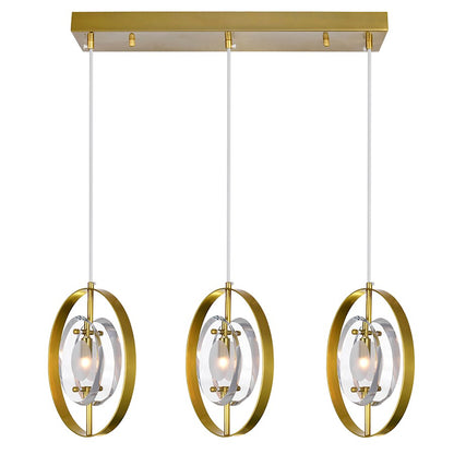 3 Light Chandelier, Brass