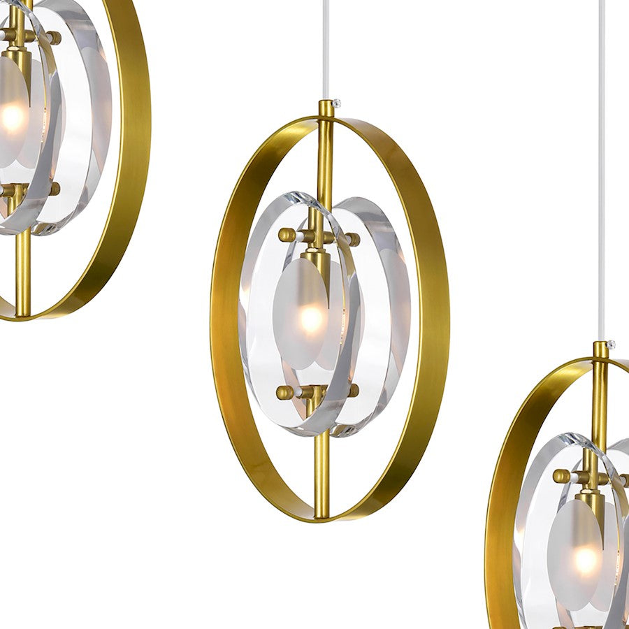 3 Light Chandelier, Brass