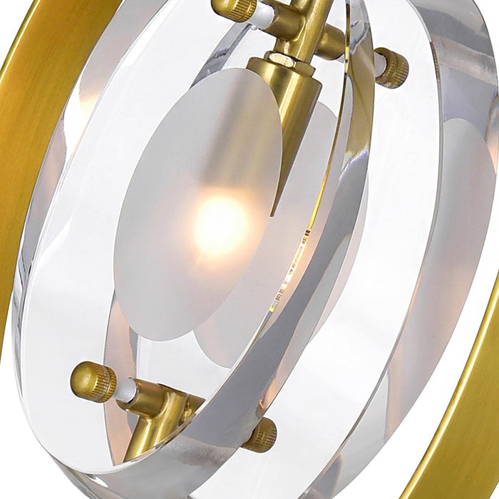 CWI Lighting Iris 3 Light Chandelier, Brass/Clear