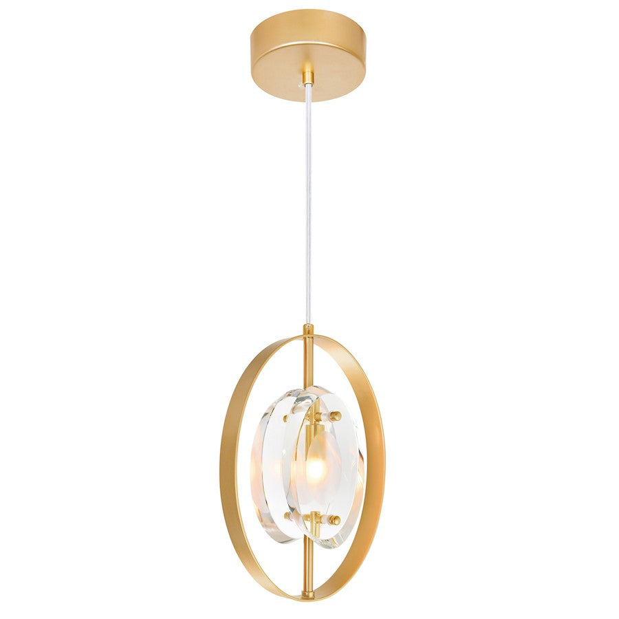 CWI Lighting Iris 1 Light Down Mini Pendant, Sun Gold/Clear - 1224P8-1-625