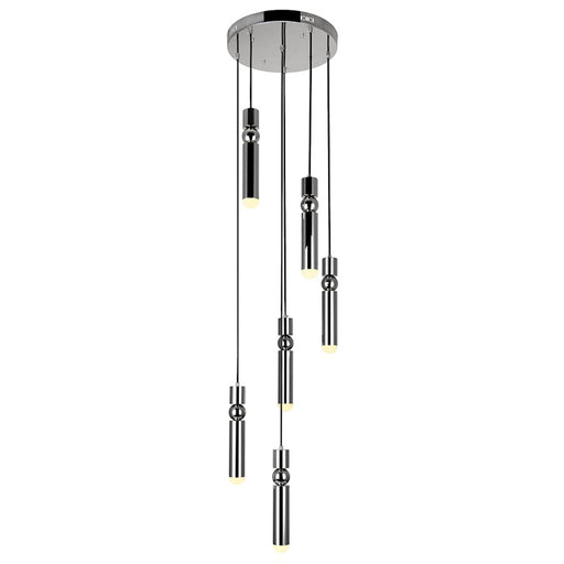 CWI Lighting Chime 16" Multi Point Pendant, Polished Nickel - 1225P16-6-613