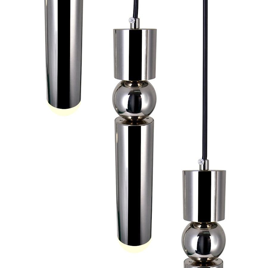 16" Multi Point Pendant, Polished Nickel