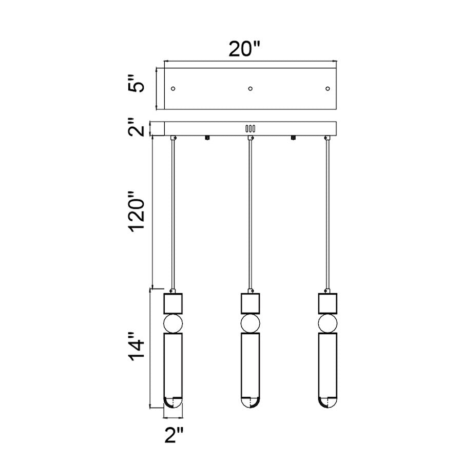 Chime Chandelier, Polished Nickel