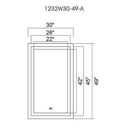 CWI Lighting 30x49 Abril Mirror, White