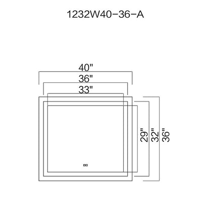 CWI Lighting 40x36 Abril Mirror, White