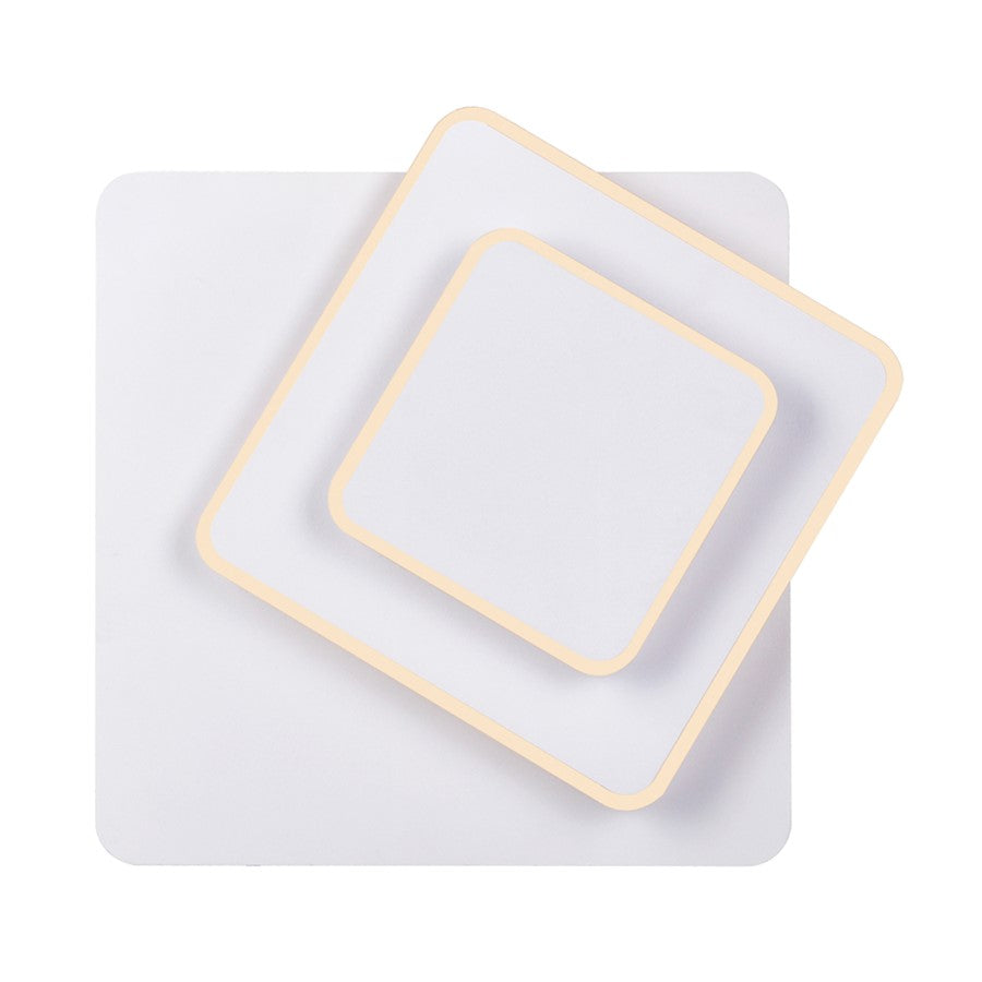 Private I Square Trio Wall Sconce, Matte White