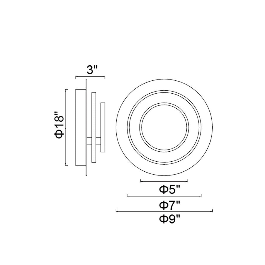 Private I Circle Trio Wall Sconce, Matte White