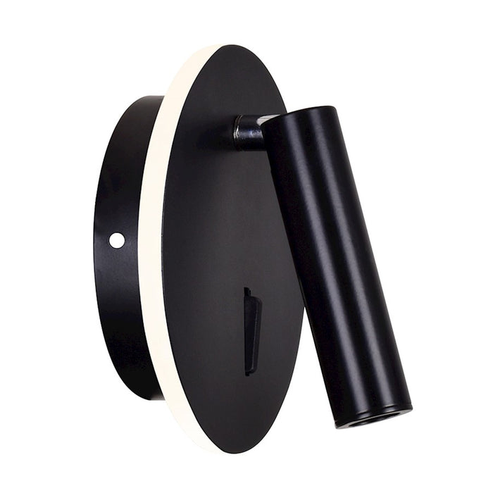 CWI Lighting Private I 6" Round Wall Sconce, Matte Black