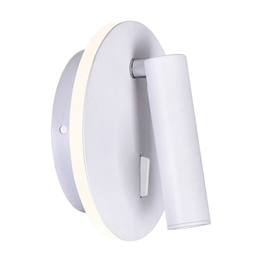 Private I 6" Round Wall Sconce, Matte White