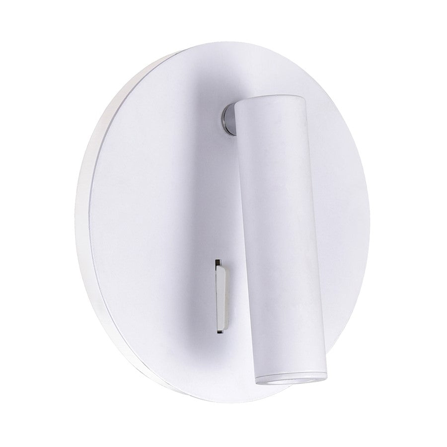 Private I 6" Round Wall Sconce, Matte White