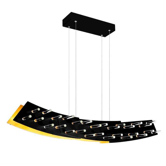 CWI Lighting Gondola Chandelier, Black/Satin Gold - 1244P40-101