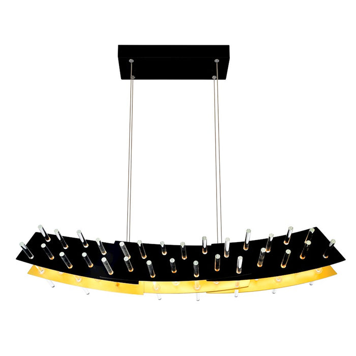 CWI Lighting Gondola Chandelier, Black/Satin Gold