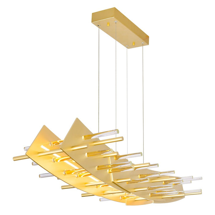 CWI Lighting Gondola Chandelier, Satin Gold