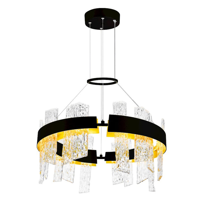 CWI Lighting Guadiana 24" Chandelier, Black/Satin Gold/Clear - 1246P24-101-A