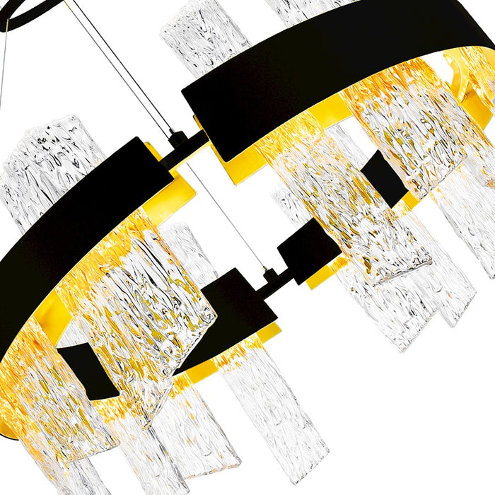 CWI Lighting Guadiana 24" Chandelier, Black/Satin Gold/Clear