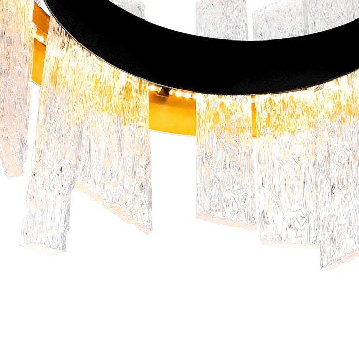CWI Lighting Guadiana 24" Chandelier, Black/Satin Gold/Clear