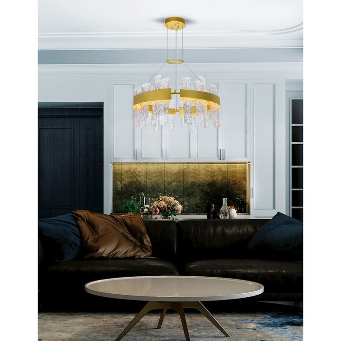 CWI Lighting Guadiana 24" Chandelier, Satin Gold/Clear