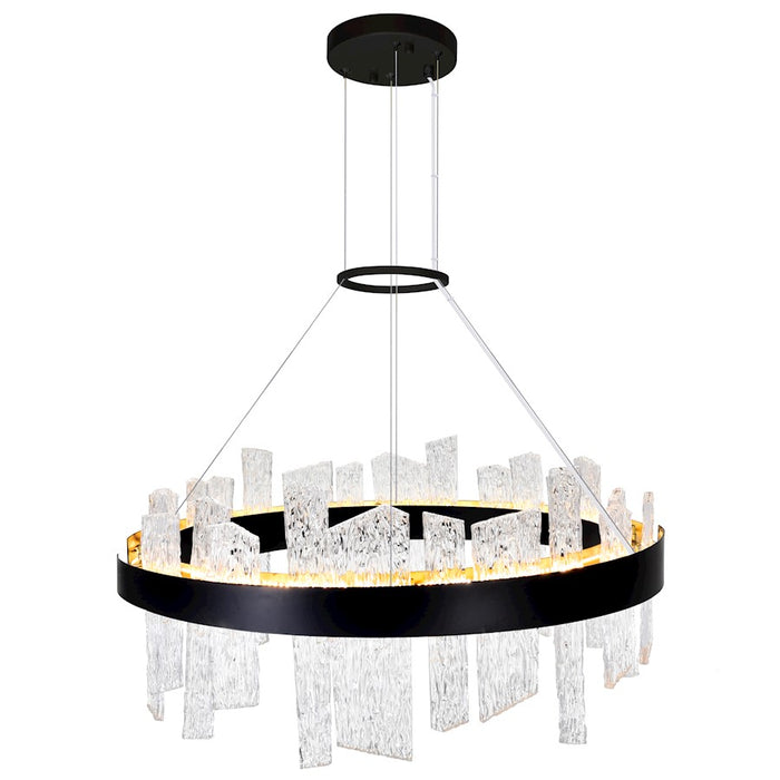 CWI Lighting Guadiana 32" Chandelier, Black/Satin Gold/Clear