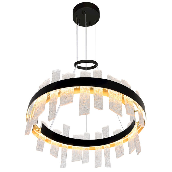 CWI Lighting Guadiana 32" Chandelier, Black/Satin Gold/Clear