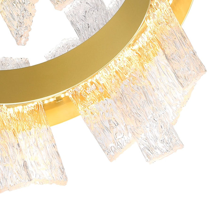 CWI Lighting Guadiana 32" Chandelier, Satin Gold/Clear