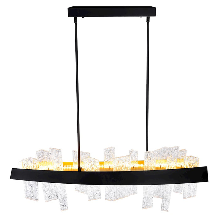 CWI Lighting Guadiana 39" Chandelier, Black/Satin Gold/Clear