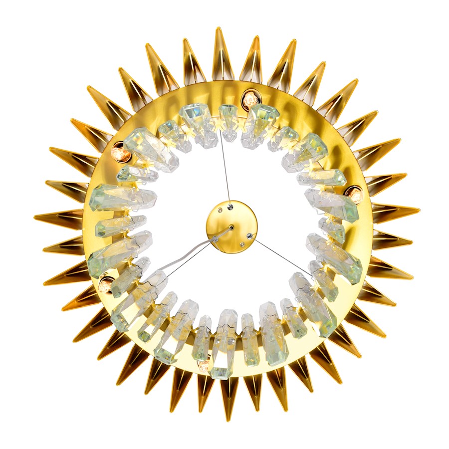 12 Light Chandelier, Satin Gold