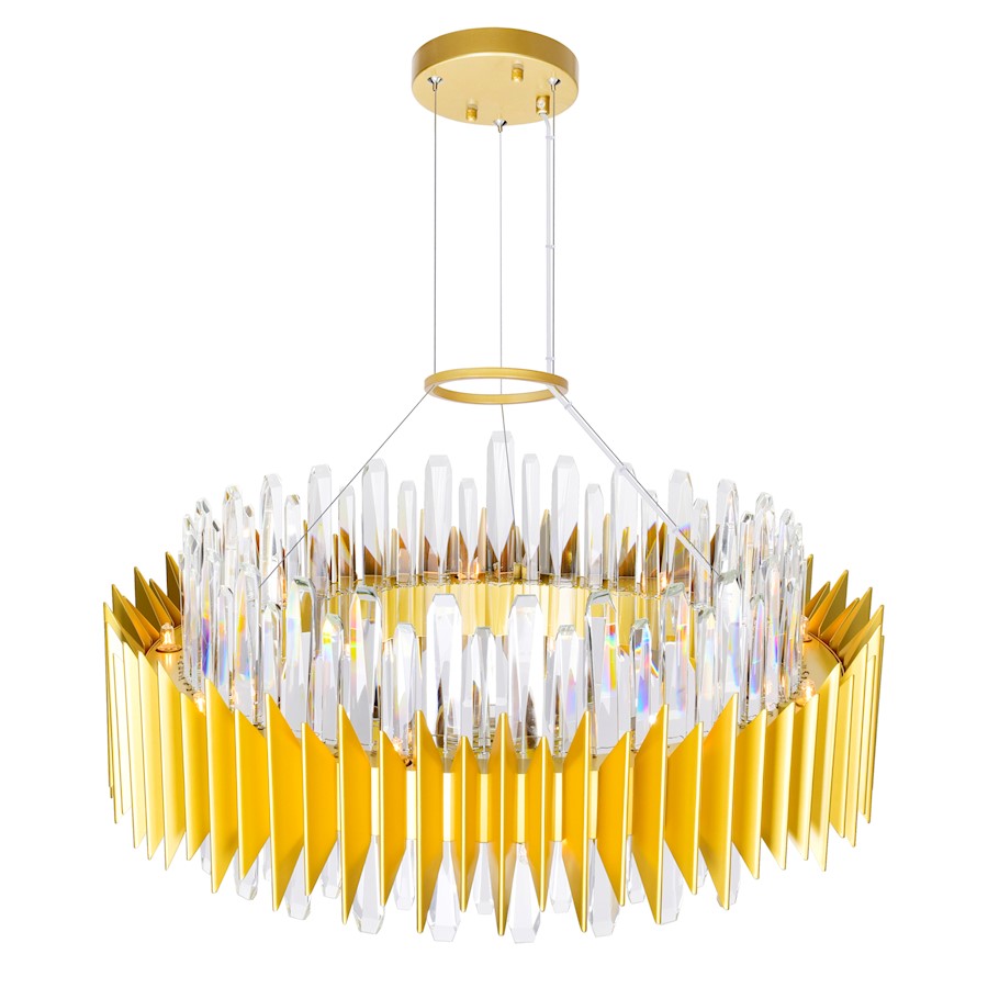 18 Light Chandelier, Satin Gold